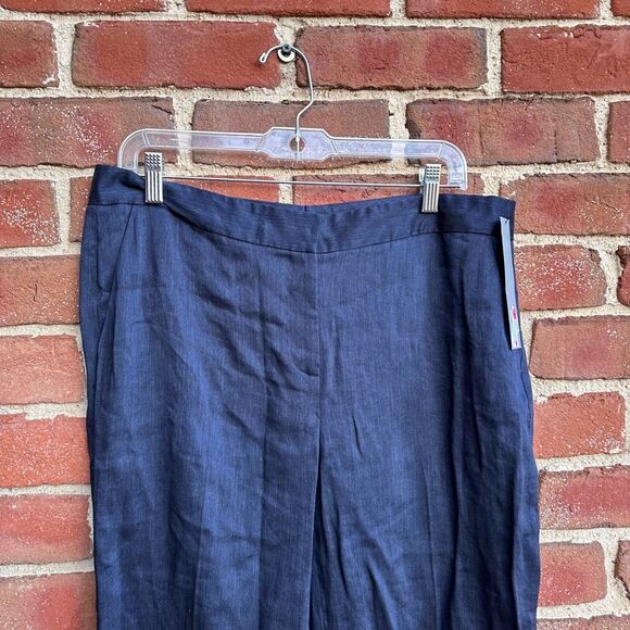 Classiques Entier $229 Women's Linen Flare Trouser pants Navy Blue Size 12 NWT - Picture 5 of 9